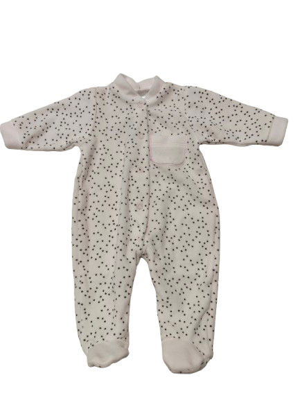 Pyjama en Velours - Blanc Imprimé Étoiles