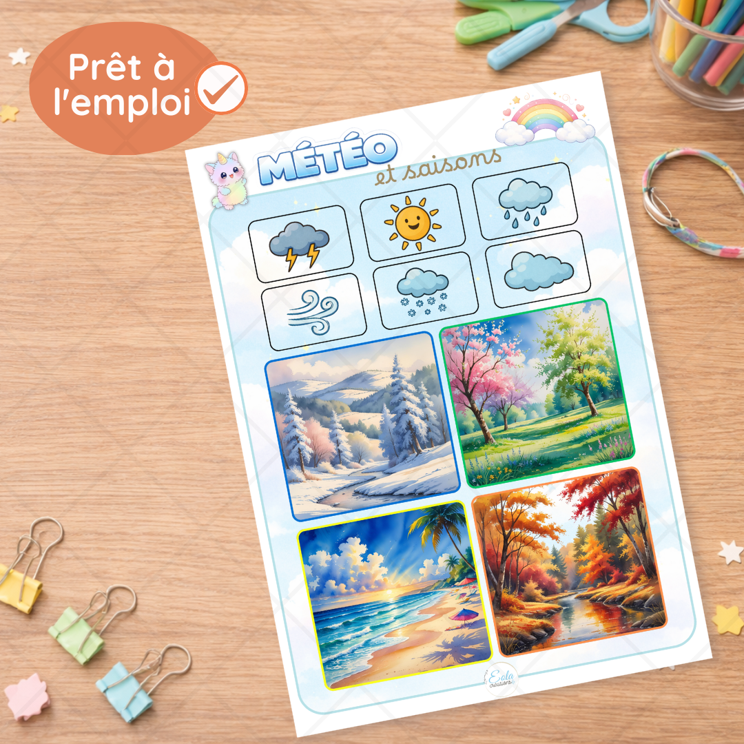 Affiche " Météo et Les saisons "