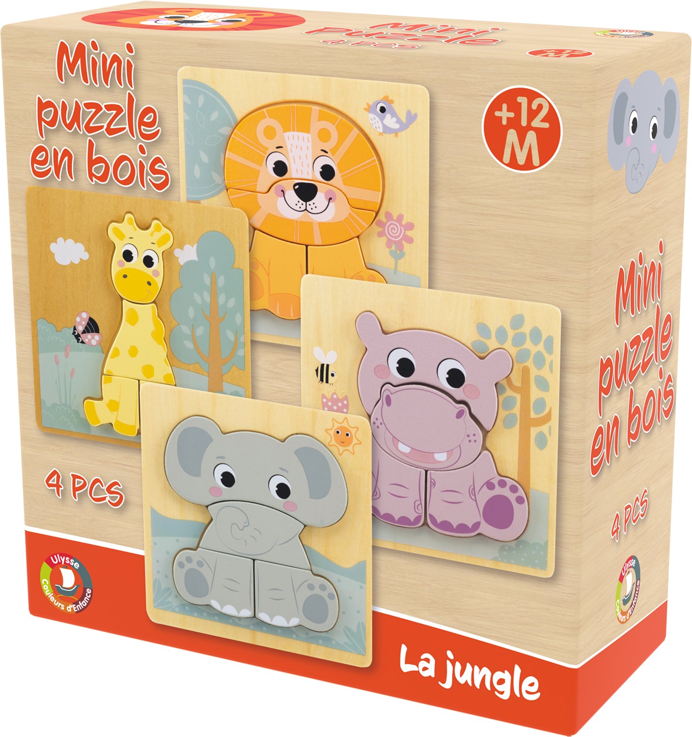 Lot de 4 Mini Puzzles : La Jungle