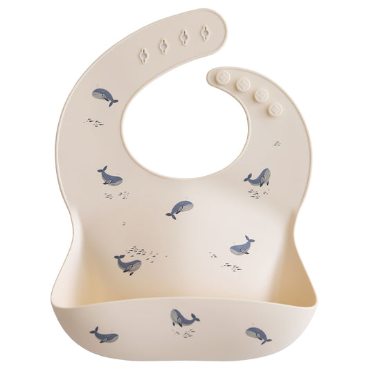 Bavoir en Silicone - Baleine