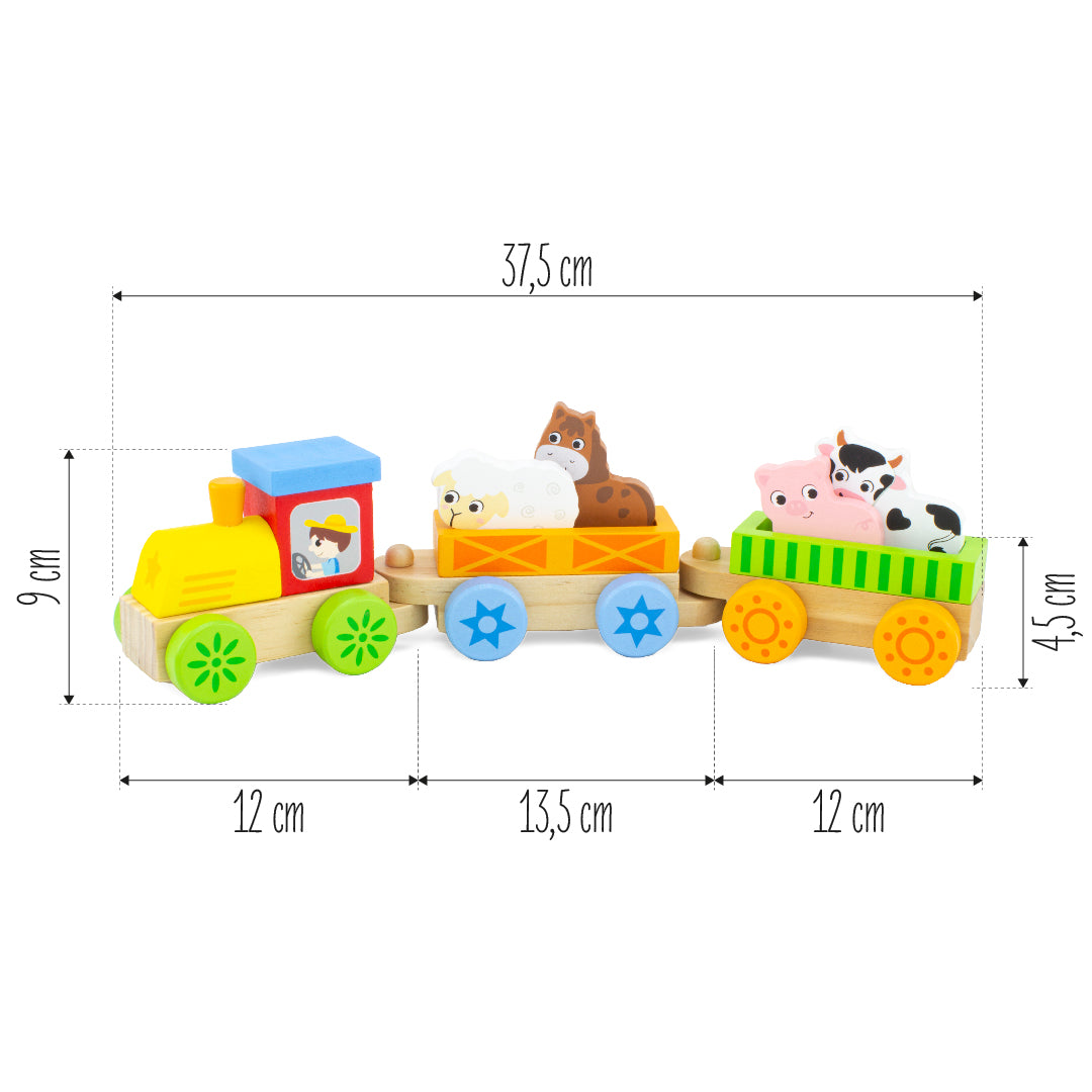 Le Train Transport d'Animaux en Bois