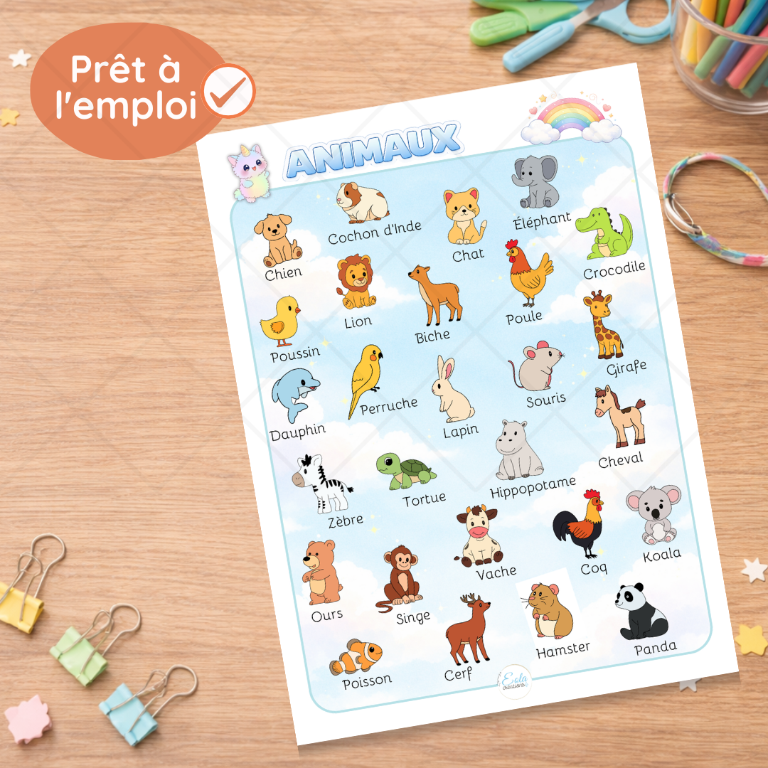 Affiche " Les animaux "