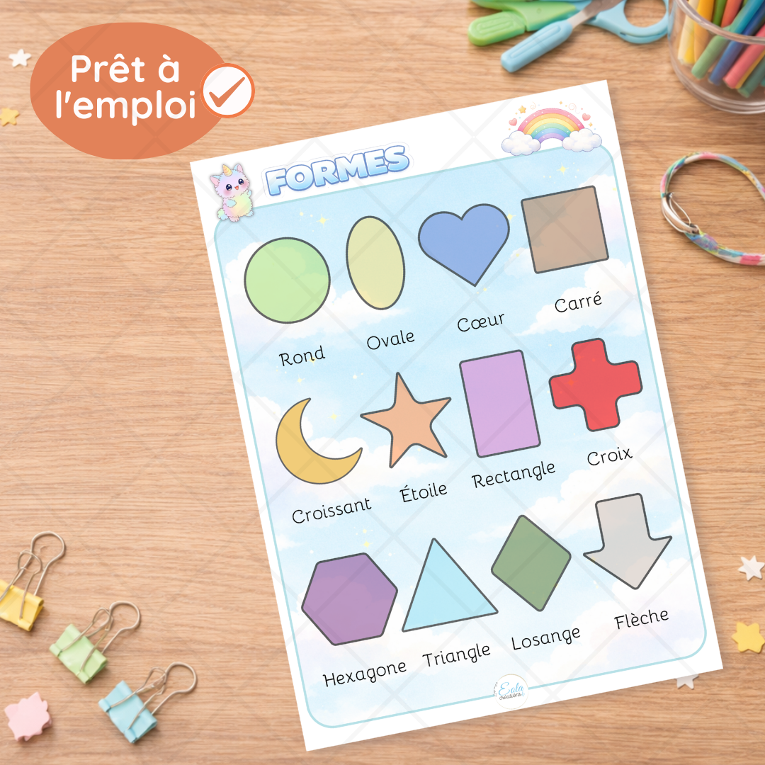 Affiche " Apprends les formes "