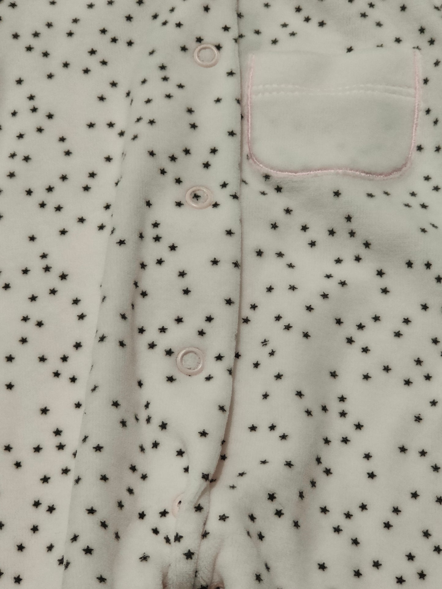 Pyjama en Velours - Blanc Imprimé Étoiles