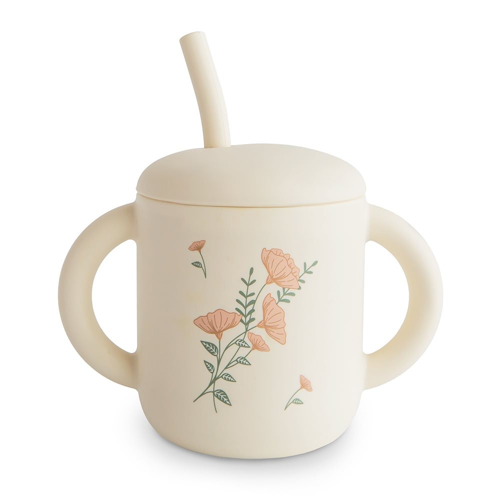 Tasse avec Paille - Fleurs