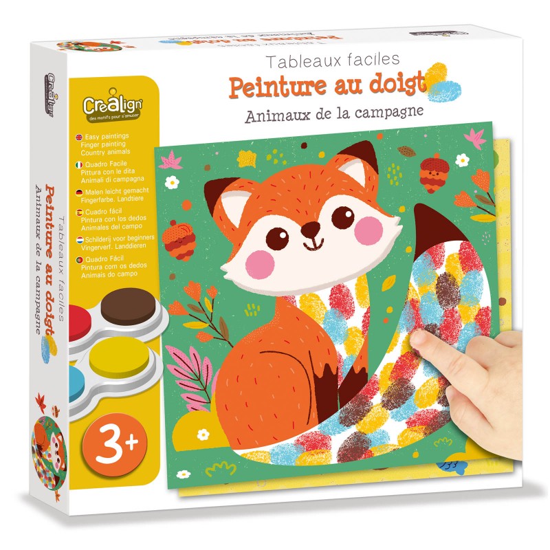 Tableaux Faciles - Peinture au doigt Animaux de la campagne